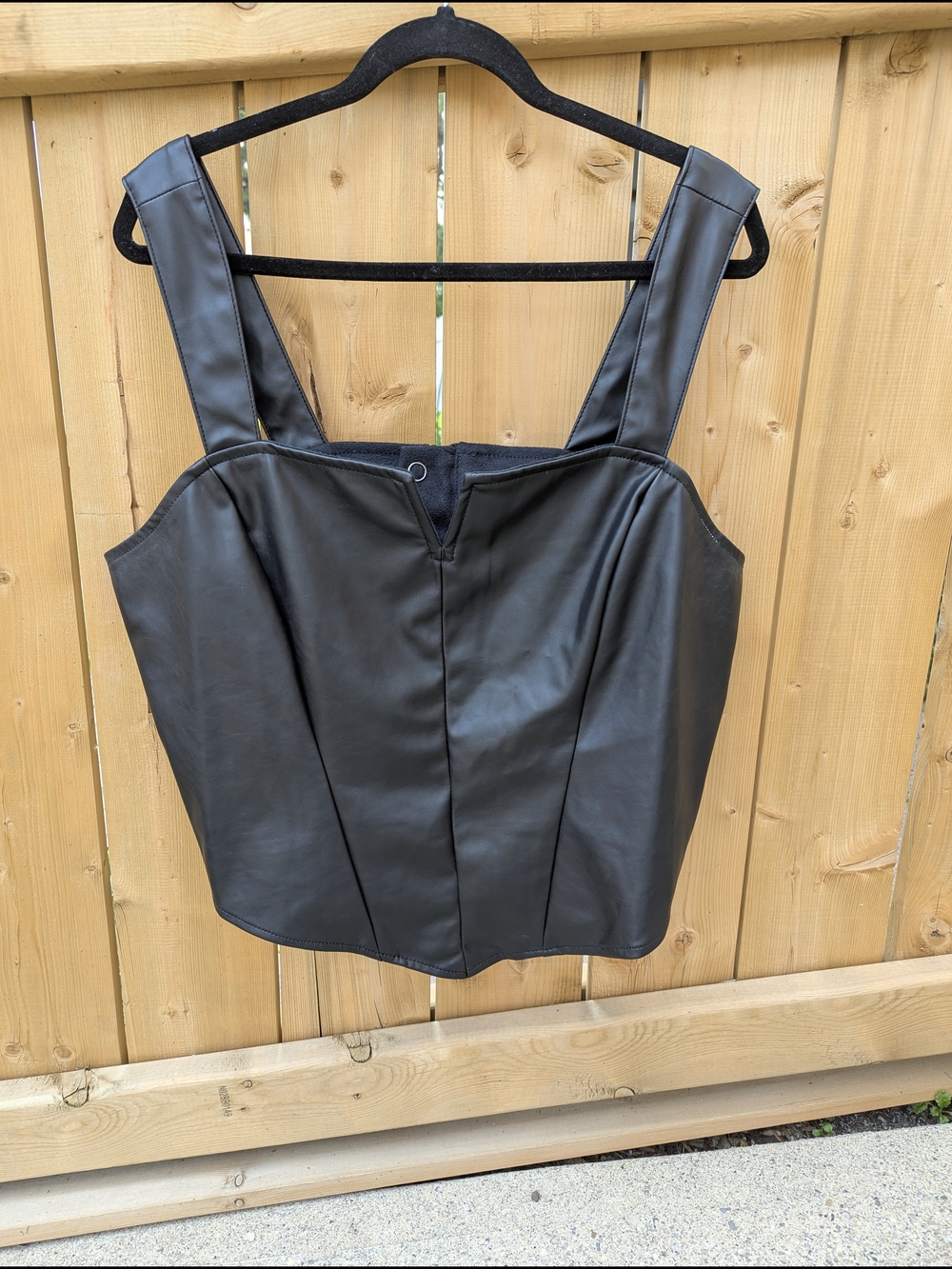 Torrid Black Faux Leather Corset Top Sz 2 Whimsigoth Vampy Bustier Camisole Plus - Picture 7 of 15